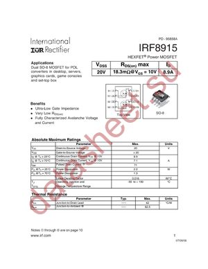 IRF8915 datasheet  